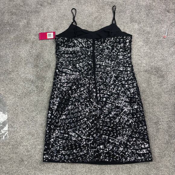 NWT! Vince Camuto Sapphire Sheen F1 Rich Black Dress XS - Picture 2 of 10